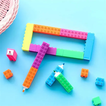 Customizable Building Bricks Stacking Magic Highlighter Pen