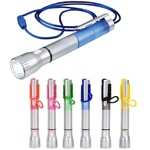 Custom Multifunctional Flashlight Pen With Hanging Rope