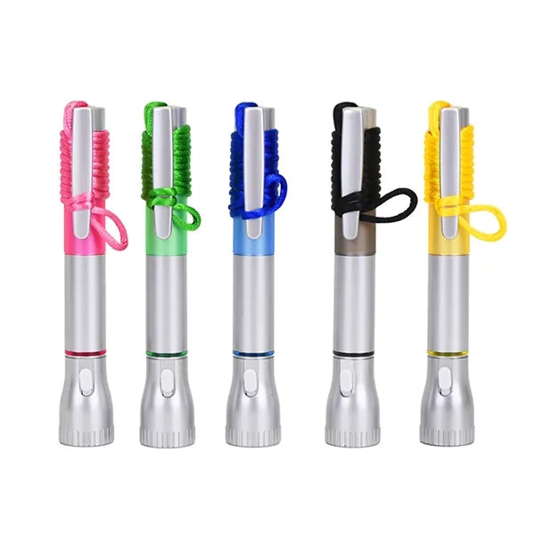 Custom Multifunctional Flashlight Pen With Hanging Rope