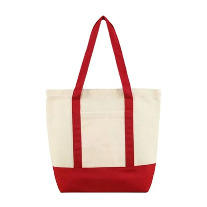 Cotton Tote Bag for Shopping Grocery Travel Zipper