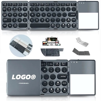 Wireless Foldable Rechargeable Keyboard With Touchpad