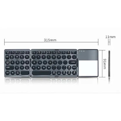 Wireless Foldable Rechargeable Keyboard With Touchpad
