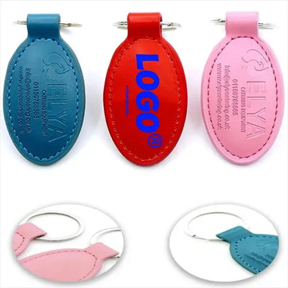 Multicolor Hotel Promotion Customized Leather Key Chain