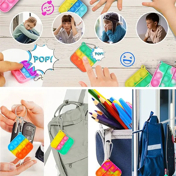 Mini Fidget Release Stress Pop Toys Lovely Bags Keychain