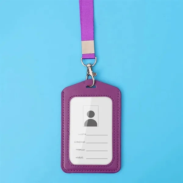 Customizable Color PU Leather Badge Holder Exhibition Card