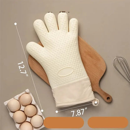 Silicone Heat Insulation Gloves Long High Temperature