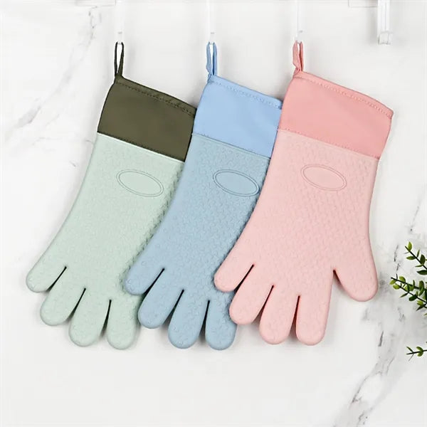 Silicone Heat Insulation Gloves Long High Temperature