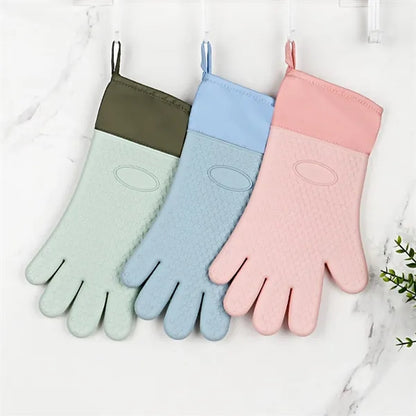 Silicone Heat Insulation Gloves Long High Temperature