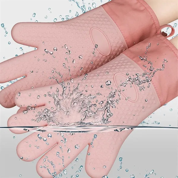 Silicone Heat Insulation Gloves Long High Temperature
