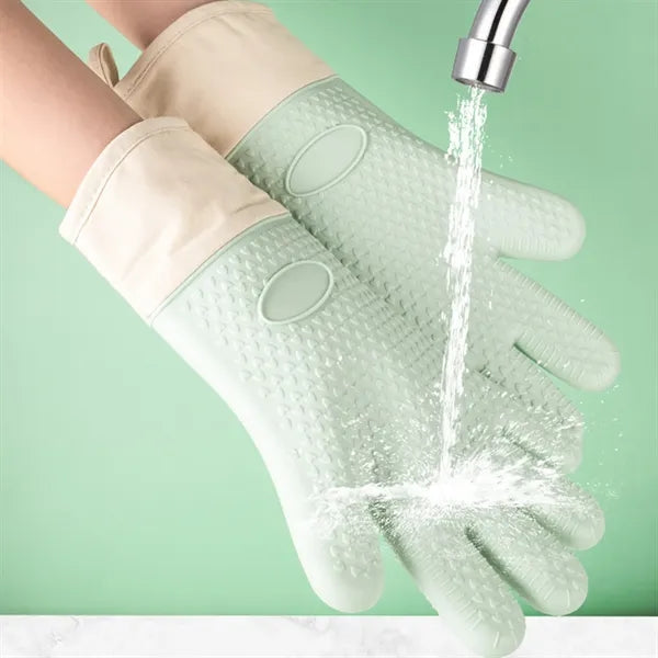 Silicone Heat Insulation Gloves Long High Temperature