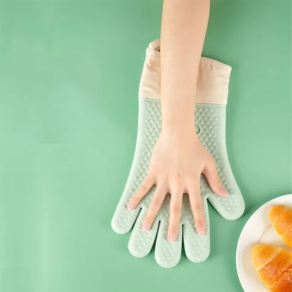 Silicone Heat Insulation Gloves Long High Temperature