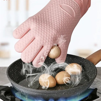 Silicone Heat Insulation Gloves Long High Temperature