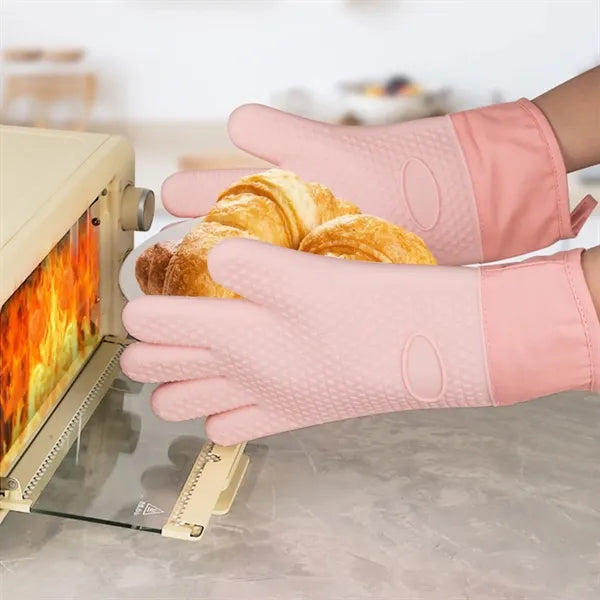 Silicone Heat Insulation Gloves Long High Temperature