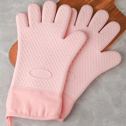 Silicone Heat Insulation Gloves Long High Temperature