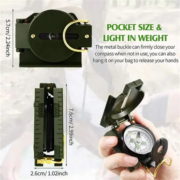 Flip Top Multifunctional Marching Lensatic Compass