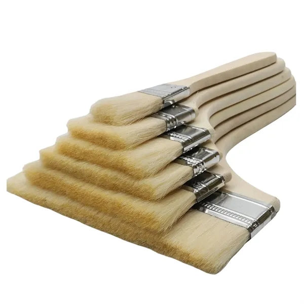 Customizable Long Wooden Wool Handled Soft Bristle Brush