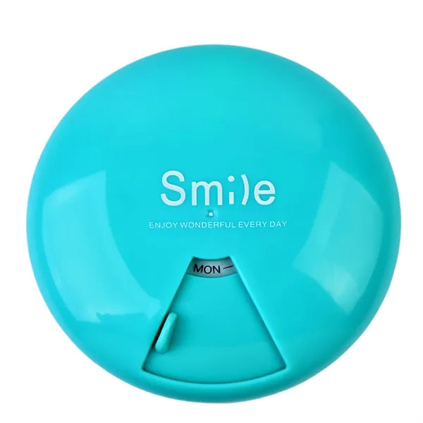 Portable Round Sealed Seven Day Rotating Pill Box