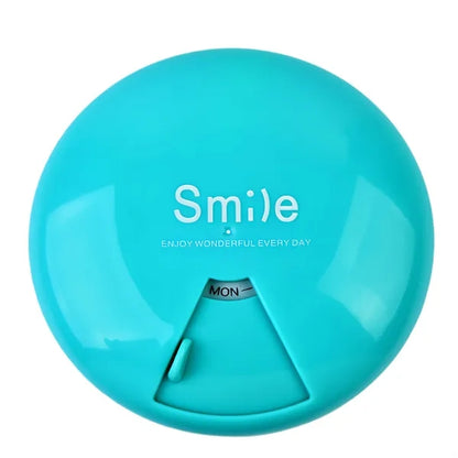 Portable Round Sealed Seven Day Rotating Pill Box