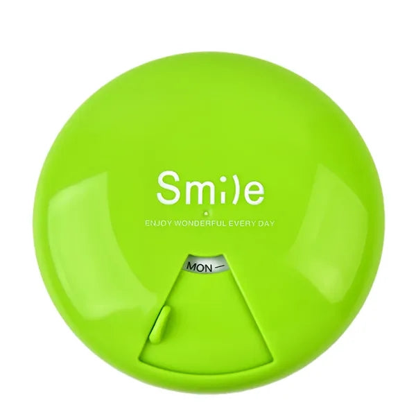 Portable Round Sealed Seven Day Rotating Pill Box