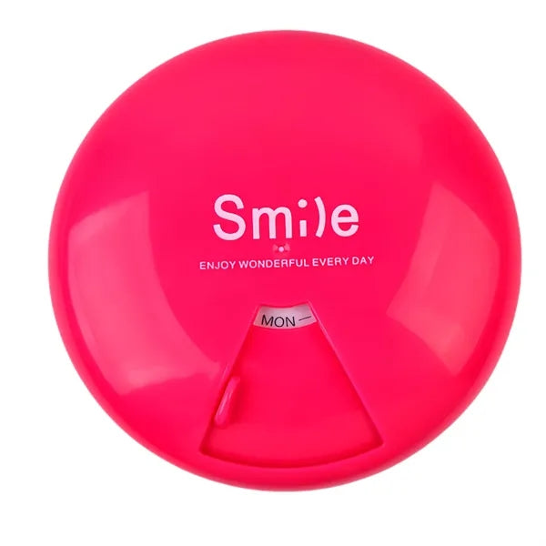 Portable Round Sealed Seven Day Rotating Pill Box