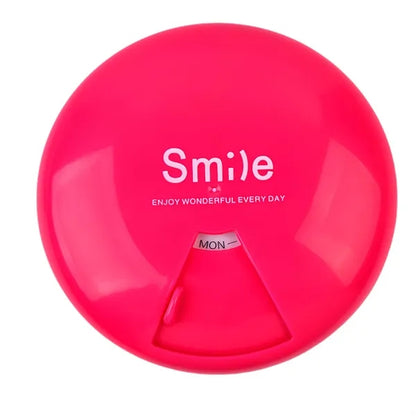 Portable Round Sealed Seven Day Rotating Pill Box