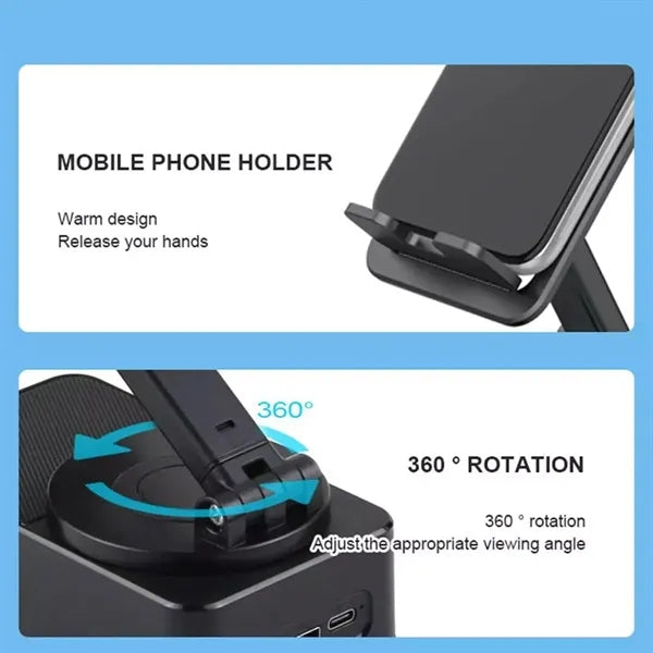 4 In 1 Power Bank Mobile Phone Holder Bluetooth Speaker