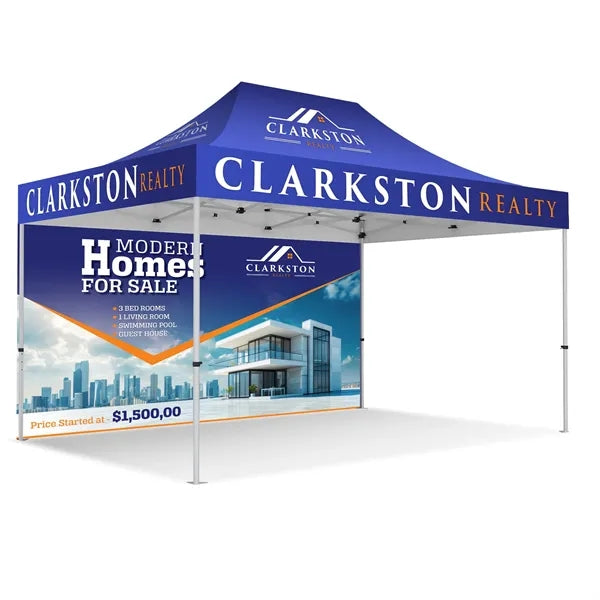 10' X 15' Full Color Canopy Tent With Back Wall