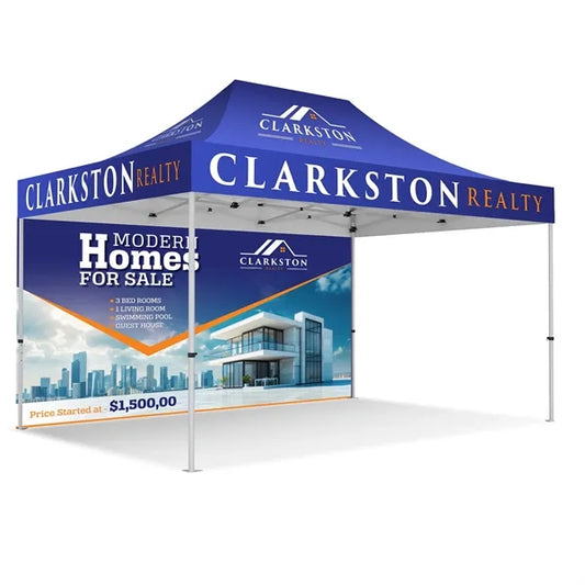 10' X 15' Full Color Canopy Tent With Back Wall