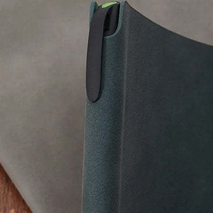 A5 Portable Leather 200 Pages Notebook with Metal Bookmarker