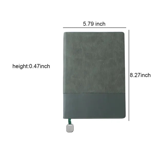 A5 Leather 200 Pages Notebook with Metal Bookmarker