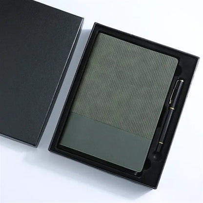 A5 Leather 200 Pages Notebook with Metal Bookmarker
