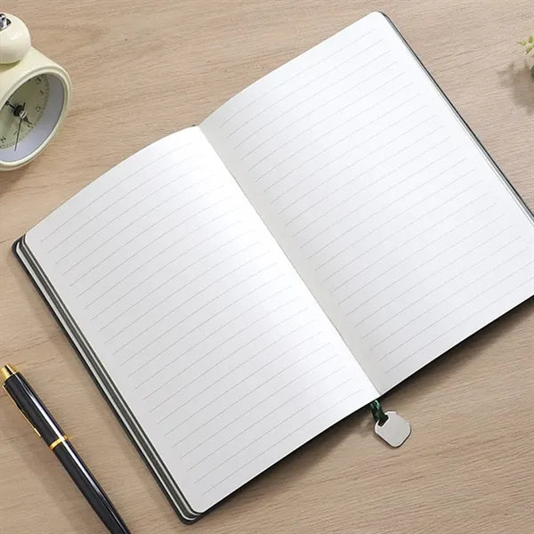 A5 Leather 200 Pages Notebook with Metal Bookmarker