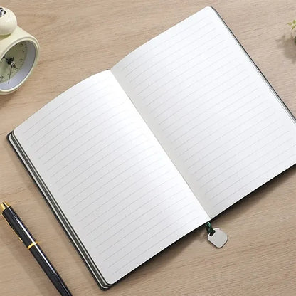 A5 Leather 200 Pages Notebook with Metal Bookmarker
