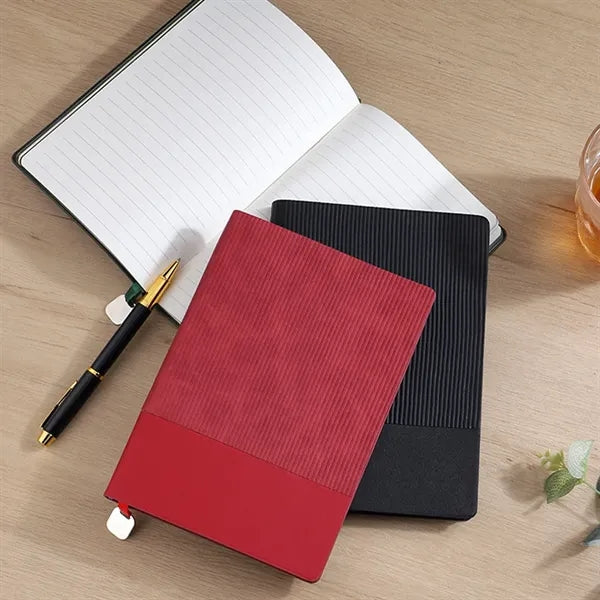 A5 Leather 200 Pages Notebook with Metal Bookmarker