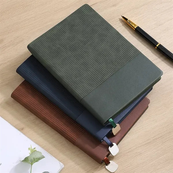 A5 Leather 200 Pages Notebook with Metal Bookmarker