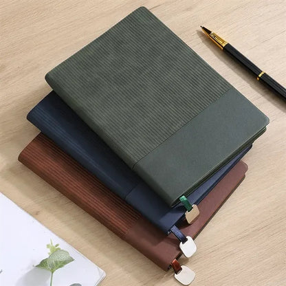 A5 Leather 200 Pages Notebook with Metal Bookmarker