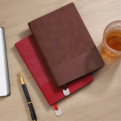 A5 Leather 200 Pages Notebook with Metal Bookmarker