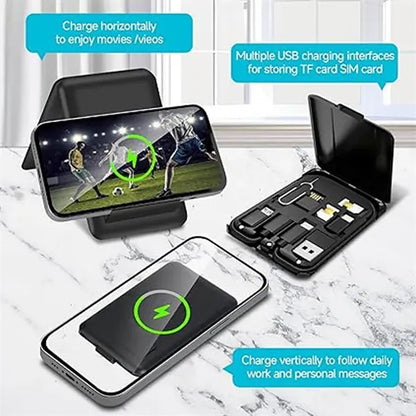 3-in-1 USB Adapter Kit with 15W Wireless Charge Phone Stand