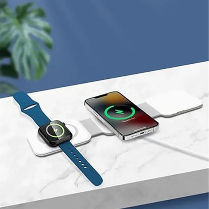 3-in-1 Folding Wireless Charger Storage Box with Phone Stand