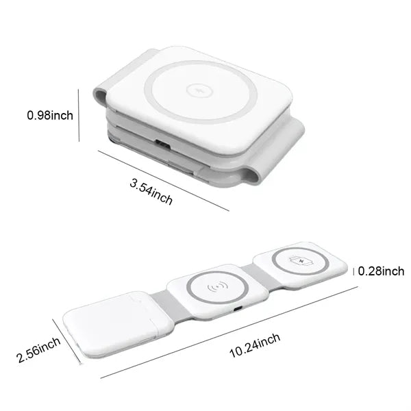 3-in-1 Folding Wireless Charger Storage Box with Phone Stand