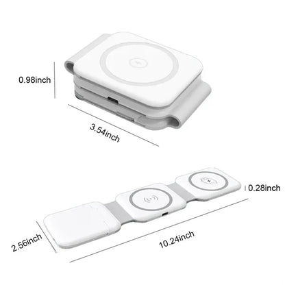 3-in-1 Folding Wireless Charger Storage Box with Phone Stand