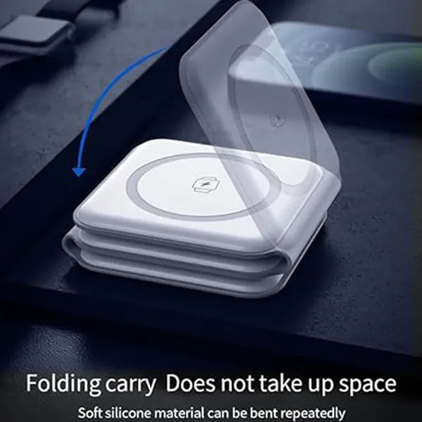 3-in-1 Folding Wireless Charger Storage Box with Phone Stand
