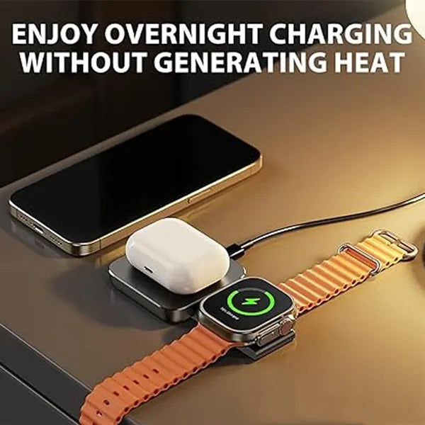 3-in-1 Magnetic Wireless Charger with Phone Stand