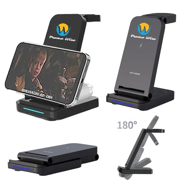 3-in-1 Headphones Watch Phone Wireless Charger with Stand