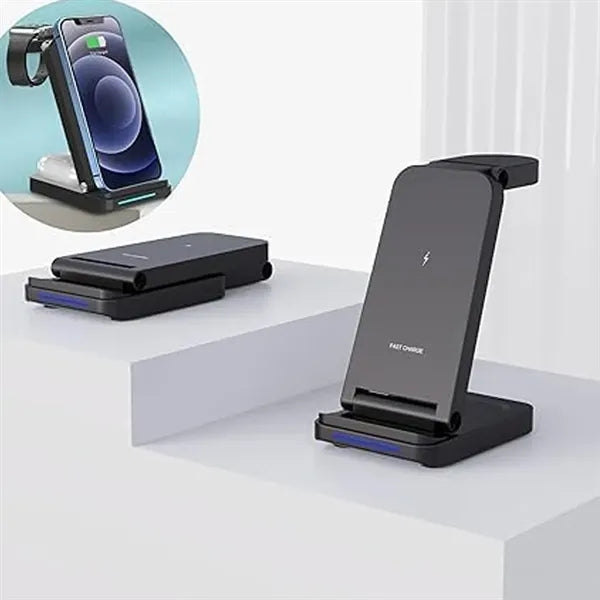3-in-1 Headphones Watch Phone Wireless Charger with Stand