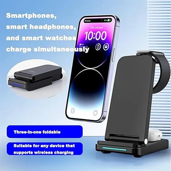 3-in-1 Headphones Watch Phone Wireless Charger with Stand