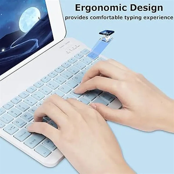Ultra-Slim Small Rechargeable Bluetooth Wireless Keyboard