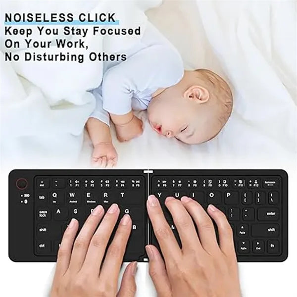Foldable Wireless Bluetooth Keyboard with Phone Holder