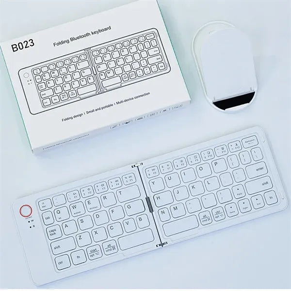 Foldable Wireless Bluetooth Keyboard with Phone Holder