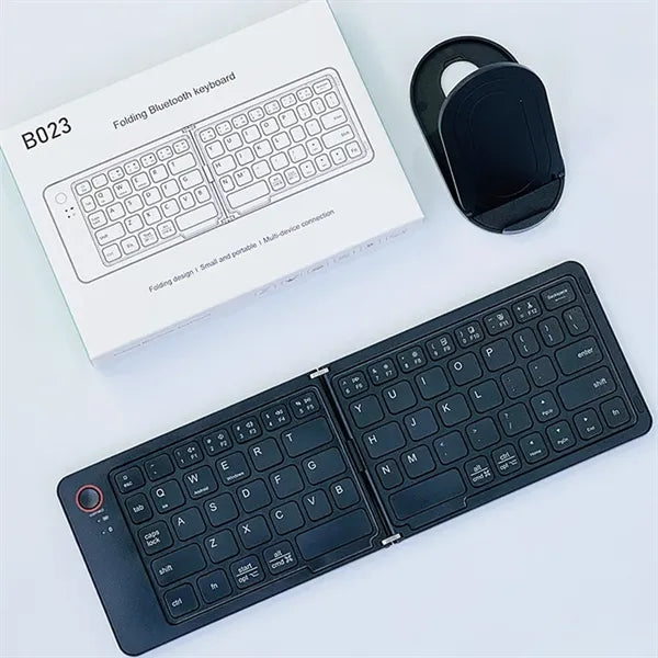 Foldable Wireless Bluetooth Keyboard with Phone Holder